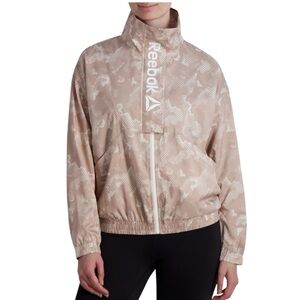 Reebok Beige Camo Track Jacket with White Logo
